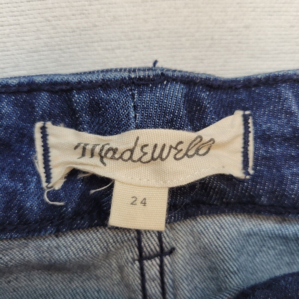 Madewell Denim Mini Skirt Womens 24 Blue Front Zip A-Line Dark Wash Jean - Picture 3 of 7